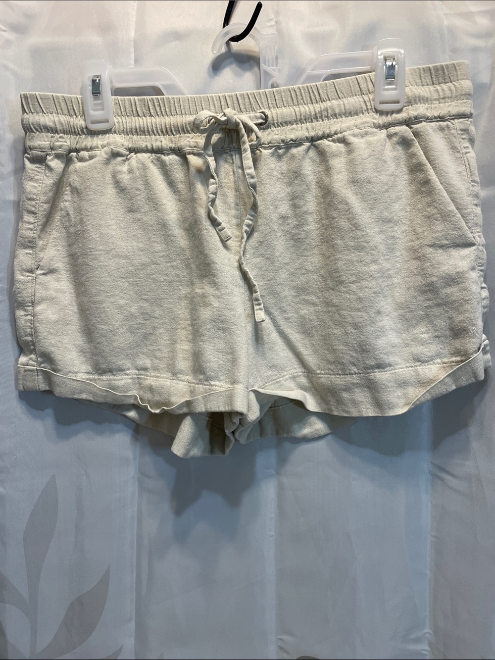 Forever 21 Cream Drawstring Terry Shorts